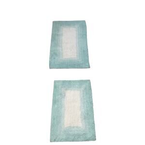 Porcelain Blue And White Whitney Green Porcelain Cotton Reversible Bath Set 2pc